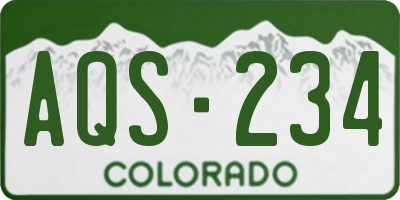 CO license plate AQS234
