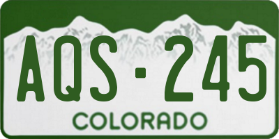 CO license plate AQS245