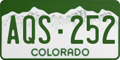 CO license plate AQS252