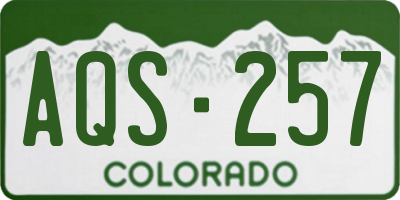 CO license plate AQS257