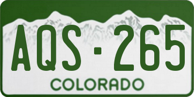CO license plate AQS265