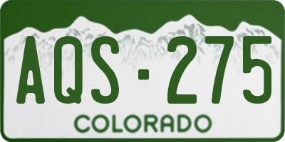 CO license plate AQS275
