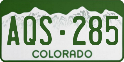 CO license plate AQS285