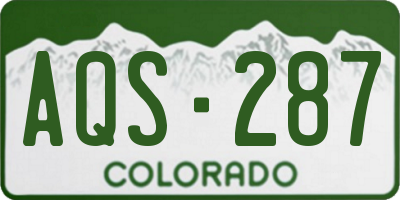 CO license plate AQS287