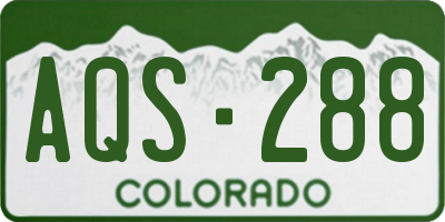 CO license plate AQS288