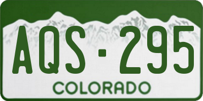 CO license plate AQS295