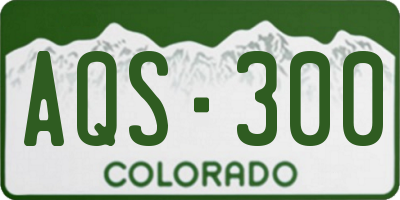 CO license plate AQS300