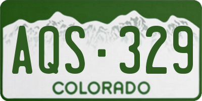CO license plate AQS329