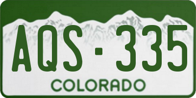 CO license plate AQS335