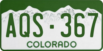 CO license plate AQS367