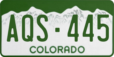 CO license plate AQS445