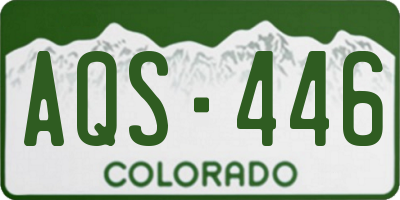 CO license plate AQS446