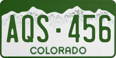 CO license plate AQS456