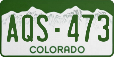 CO license plate AQS473