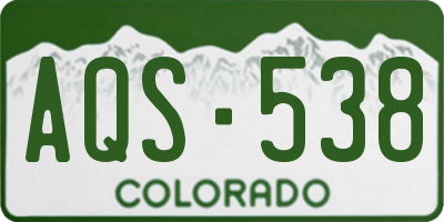 CO license plate AQS538