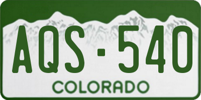 CO license plate AQS540