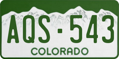 CO license plate AQS543