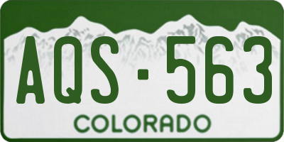 CO license plate AQS563