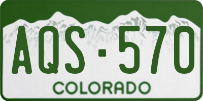 CO license plate AQS570