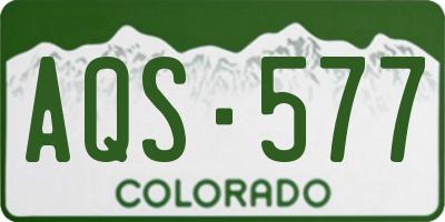 CO license plate AQS577