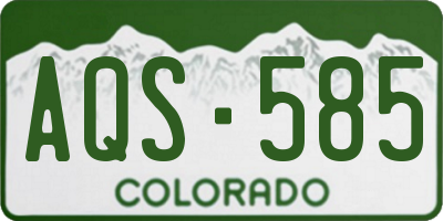 CO license plate AQS585