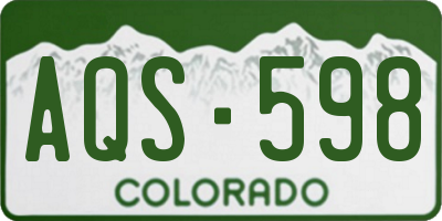 CO license plate AQS598