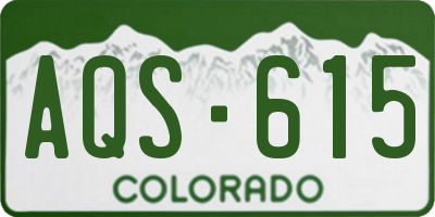 CO license plate AQS615