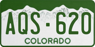 CO license plate AQS620