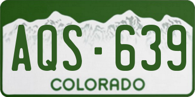 CO license plate AQS639