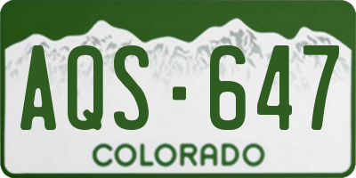 CO license plate AQS647