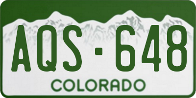 CO license plate AQS648