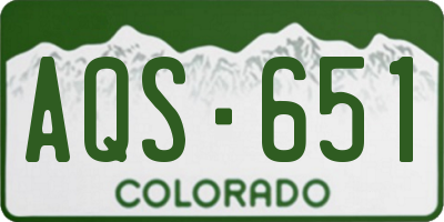 CO license plate AQS651