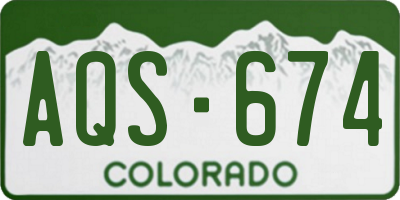CO license plate AQS674