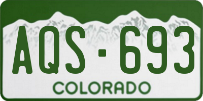 CO license plate AQS693