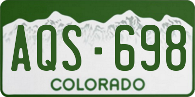 CO license plate AQS698