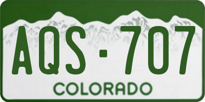 CO license plate AQS707