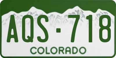 CO license plate AQS718