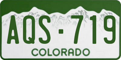 CO license plate AQS719