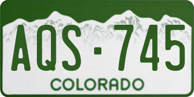 CO license plate AQS745