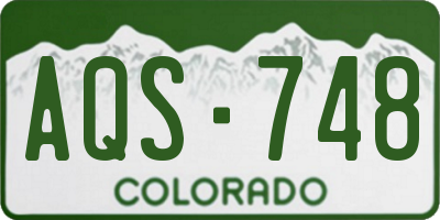 CO license plate AQS748