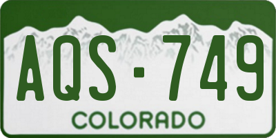 CO license plate AQS749