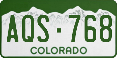 CO license plate AQS768
