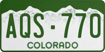 CO license plate AQS770