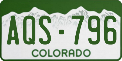 CO license plate AQS796