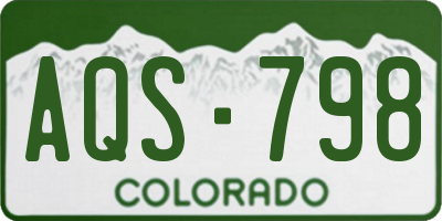 CO license plate AQS798