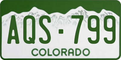 CO license plate AQS799