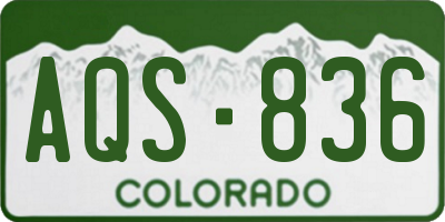 CO license plate AQS836