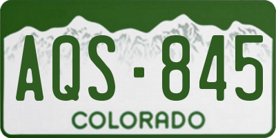 CO license plate AQS845