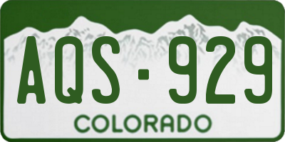 CO license plate AQS929