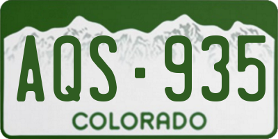 CO license plate AQS935